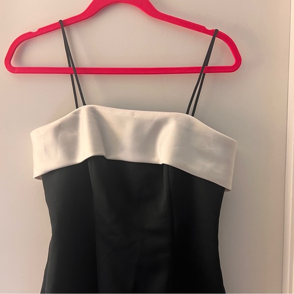 ALEX EVENINGS dress gown formal evening cowl black and white with satin shawl - Picture 4 of 7